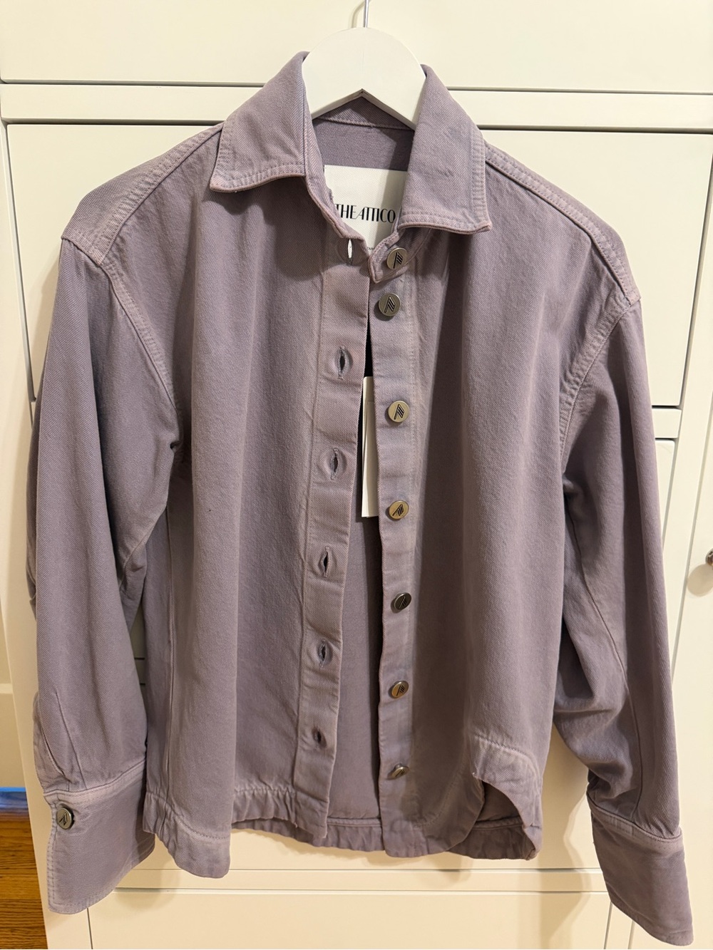 The Attico Dusty Lavender Button-Up Jean Jacket